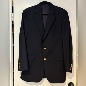 BROOKS BROTHERS 1818 Madison By LORO PIANA Mens 39L Wool Blazer Gold Button